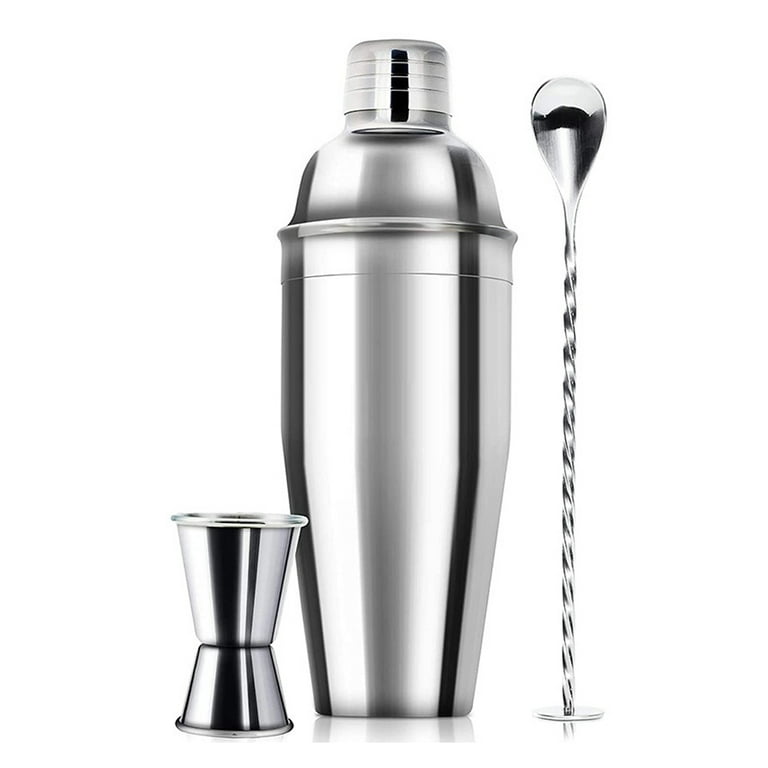  Cocktail Shaker Bar Set - Innovative Premium Vacuum Insulated  Stainless Steel Drink Shaker Double Wall Margarita Mixer Jigger & Mixing  Spoon Set - Martini Shaker for Home Bartender - 28oz: Home