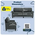 thumbnail image 2 of Serta Copenhagen 73" Rolled Arm Sofa with Removable Covers Charcoal, 2 of 16