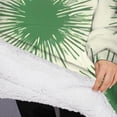 thumbnail image 3 of Oversized Wearable Blanket Hoodie,Green Tie Dye Spray Pattern Sherpa Blanket Hoodie with Super Pockets,Super Warm Fuzzy Pullover for Women & Men, 3 of 6