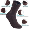 thumbnail image 6 of Lian LifeStyle Big Girl's Women's 4 Pairs Pack Fashion Soft Wool Crew Socks One Size HR1613-4P4C-2(Coffee, Wine, Blue, Tan), 6 of 7