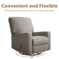 thumbnail image 6 of EMONIA Pushback Recliner Chair with 360° Swivel and Rocking function, Linen Type Cloth, Living Room Single Sofa, Home Theatre Armchair, Modern Nursery Recliner, Gray, 6 of 7