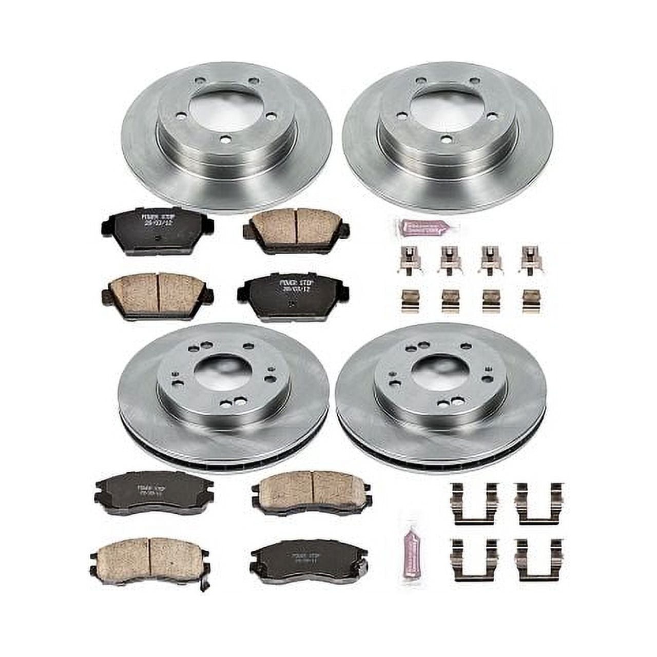 PowerStop Front and Rear Stock Replacement Brake Pad and Rotor Kit Fits: EAGLE MITSUBISHI PLYMOUTH Select Models KOE682