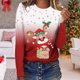 thumbnail image 2 of Camisas Navideñas Para Mujer Tops de Manga Larga Jersey de Cuello Redondo Informal Con Estampado de Ciervos en 3D Odeerbi  ODB199724, 2 of 5