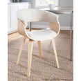 thumbnail image 6 of Lumisource Vintage Mod Mid-Century Modern Dining/Accent Chair in Natural Wood and Cream Fabric, 6 of 13