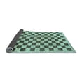 thumbnail image 2 of Ahgly Company Indoor Round Checkered Light Blue Modern Area Rugs, 3' Round, 2 of 4