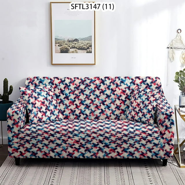 2024 Colorful Abstract Ink Adjustable Sofa Cover Stripes Plaids And Covers Retro Sofa Covers Set Extensible Sofa Cover