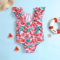 thumbnail image 6 of Aosijia Baby Kids Girls Printed One Piece Swimsuits Swimwear Sleeveless Ruffled Bathing Suit Summer Beachwear, 6 of 7