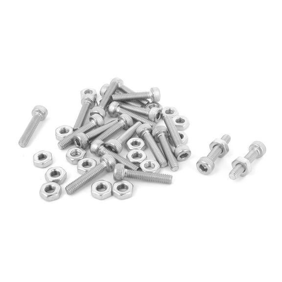 M2.5x12mm Stainless Steel Hex Socket Head Knurled Cap Screws Bolts Nut Set 20Pcs