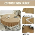 thumbnail image 3 of Heavy Weight Cotton Linen Tablecloth Lace Round Table Cloth for Kitchen Dining Room Tabletop Decoration, 70" - Round, Brown, 3 of 6
