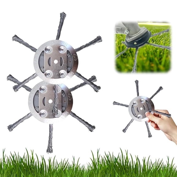 Arsvita 6 Inches Steel Wire Grass Trimmer Head, 2025 New Wire Trimmer Head Replacement for Electric Battery Powered Cordless String Trimmer, Weed Eater, Metal Weed Eater Blade (2, 6 Blade)