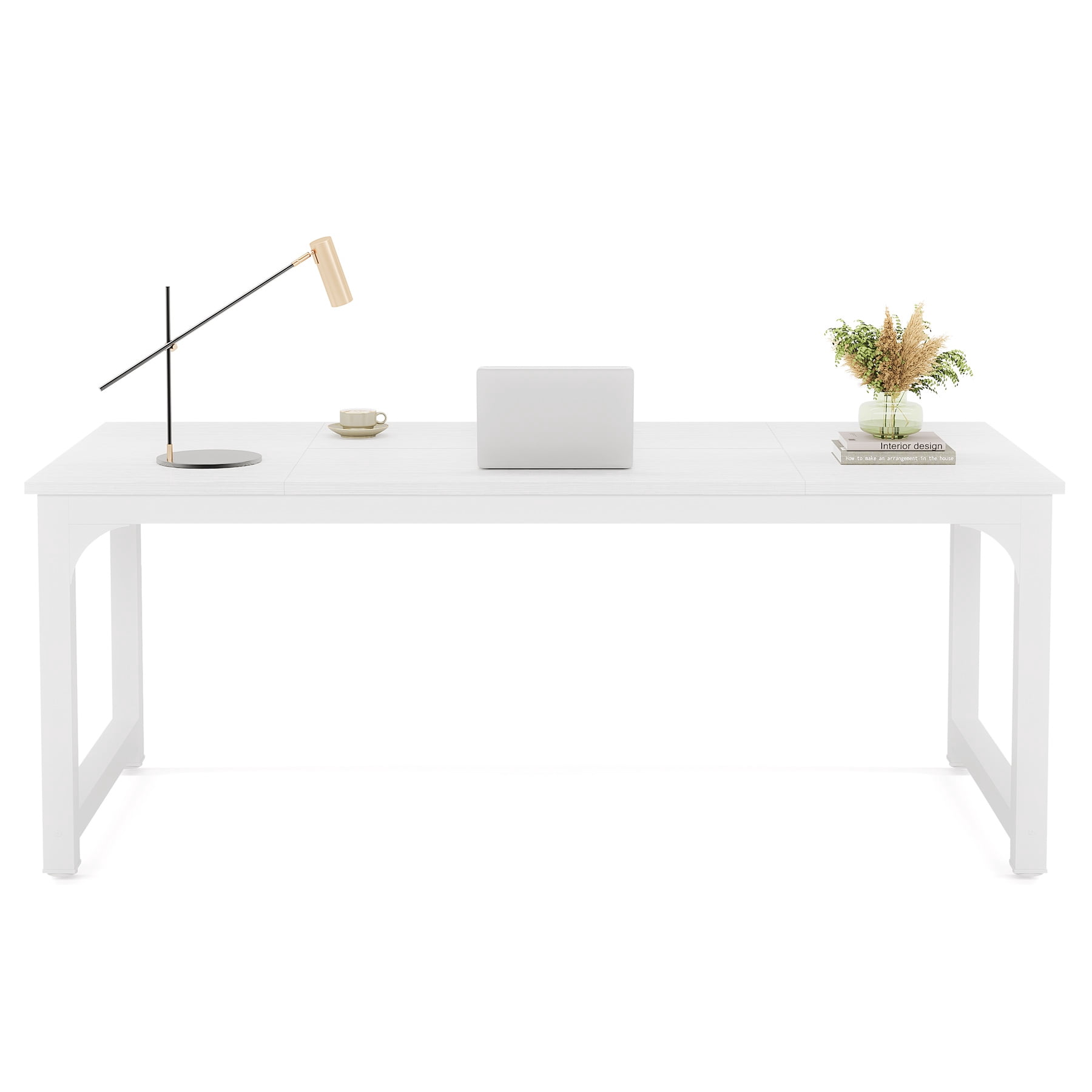 Fnova 70.87'' Extra Large Executive Desk, Home Office Computer Workstation with Thickened Metal Frame, Multipurpose for Conference, Dining, Home Office & Business Use