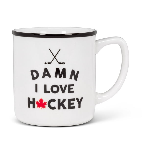 Set of 2 Hockey & Maple Leaf Text Mug
