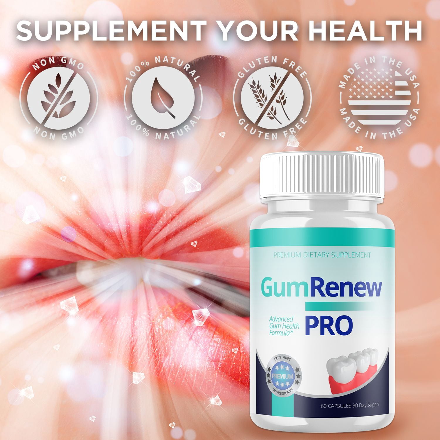 Gum Renew Pro Pills for Teeth Probiotics for Men and Women - 120 Capsules (2 Pack)