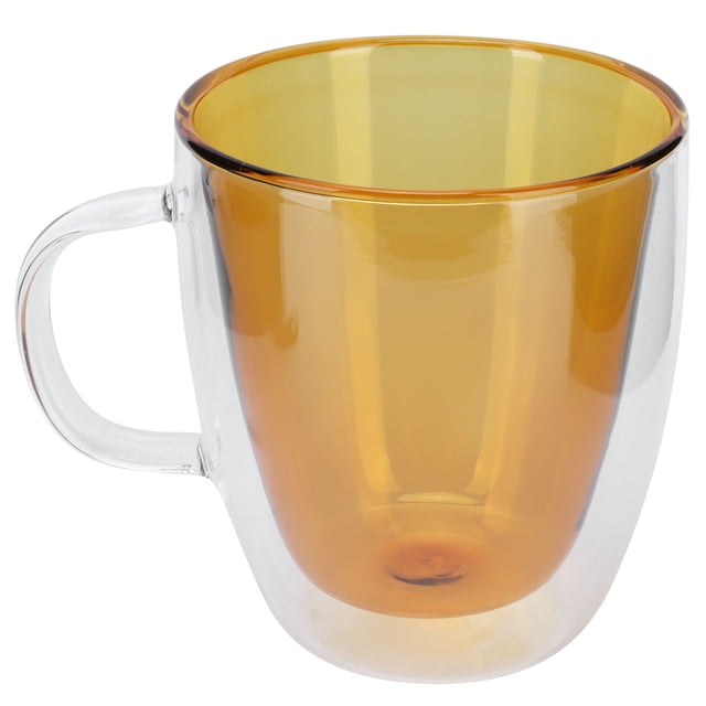 Suministros para beber, taza de café cilíndrica de 2 capas, taza transparente, taza de café elaborada con cuidado