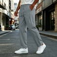 thumbnail image 6 of fatyb Mens Casual Pants Elastic Waist Drawstring Travel Pants Solid Color Lightweight Work Pants with Pockets, 6 of 7