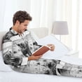 thumbnail image 6 of Naloa Yak Men’s Pajamas Set - Long Sleeve Button Down Sleep Shirt and Pajama Bottoms Sleepwear Set-Medium, 6 of 7