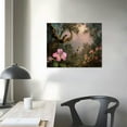 thumbnail image 4 of JEUXUS Lost Cabin Cattleya Orchid &amp; Three Hummingbirds Canvas in Gold Frame | Fine Artwork Painting Reproduction | Framed Wall Art Decor, 4 of 6
