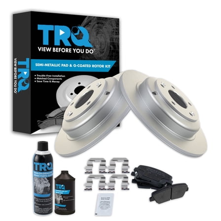 TRQ Rear Brake Pad & Rotor Kit BKA20645 Fits Select 2010-2014 Hyundai Genesis Coupe