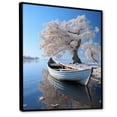 thumbnail image 2 of Designart "Silent Waters of a White Lake II" Cottage Floater Framed Canvas Print, 2 of 7