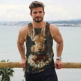 thumbnail image 6 of KLL Palatial Style Flower Rabbit Print Men's Muscle Gym Workout Stringer Tank Tops Bodybuilding Fitness T-Shirts Tank Tops Men-X-Large, 6 of 7