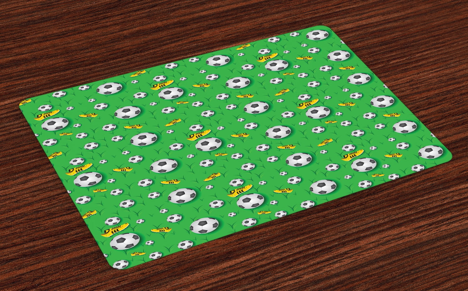 Soccer Placemats Set of 4 Professional Player Athletics Pattern