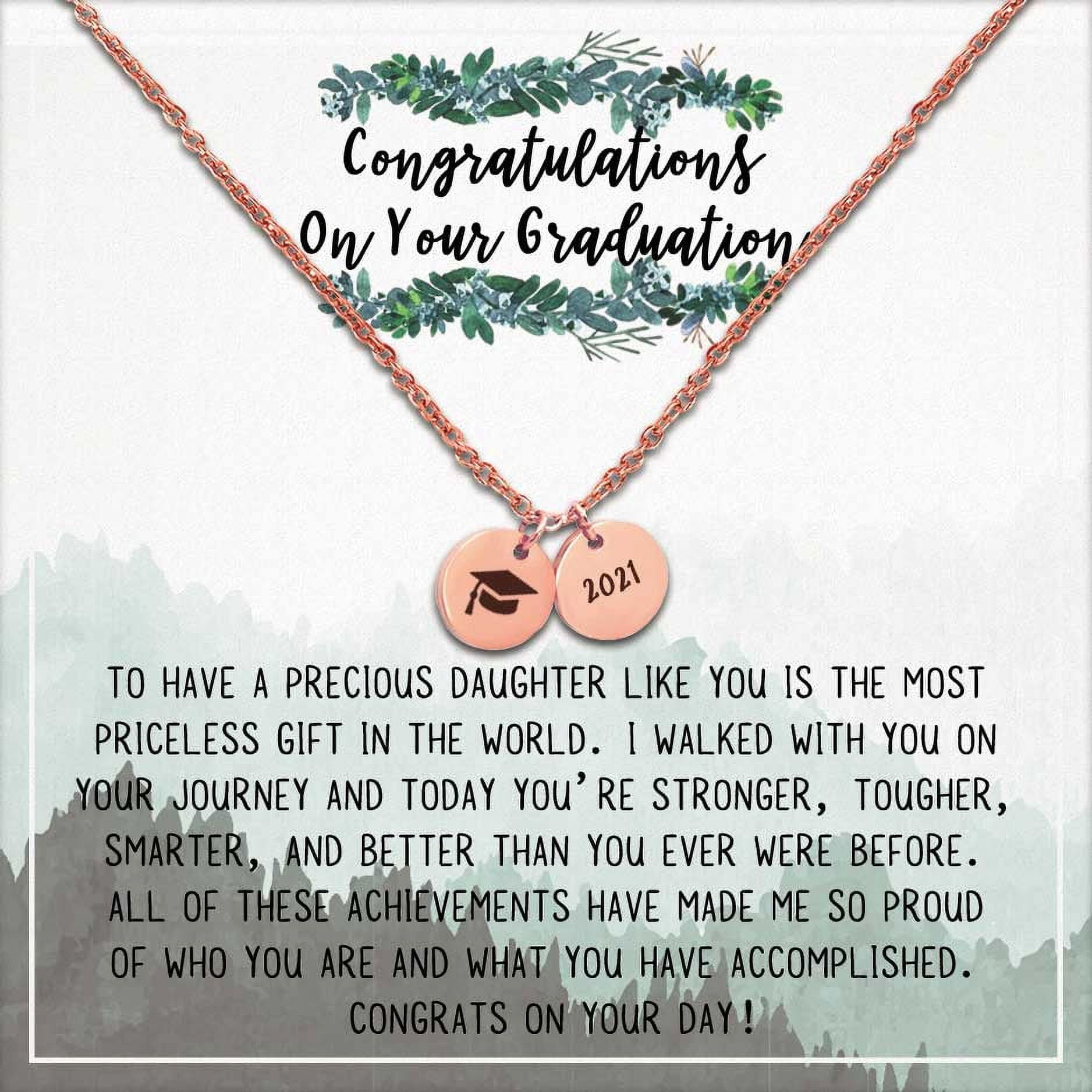 Anavia College Graduation Gift for Best Friend - 2021 Graduation Gifts for Friend - Congratulations On Your Graduation - Stainless Steel Bachelor Cap Necklace Jewelry Gift