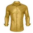 thumbnail image 2 of HXWCHs Men's formal Dress Shirt with Sequins Butofns and Glitter Lapel for Business Casual Work Party Attire XXL Gold, 2 of 7