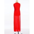 thumbnail image 4 of Moggemol Robe de Danse Sans Manches pour Filles Robe de Danse Contemporaine Fendue Longue Jupe Rouge 10, 4 of 7