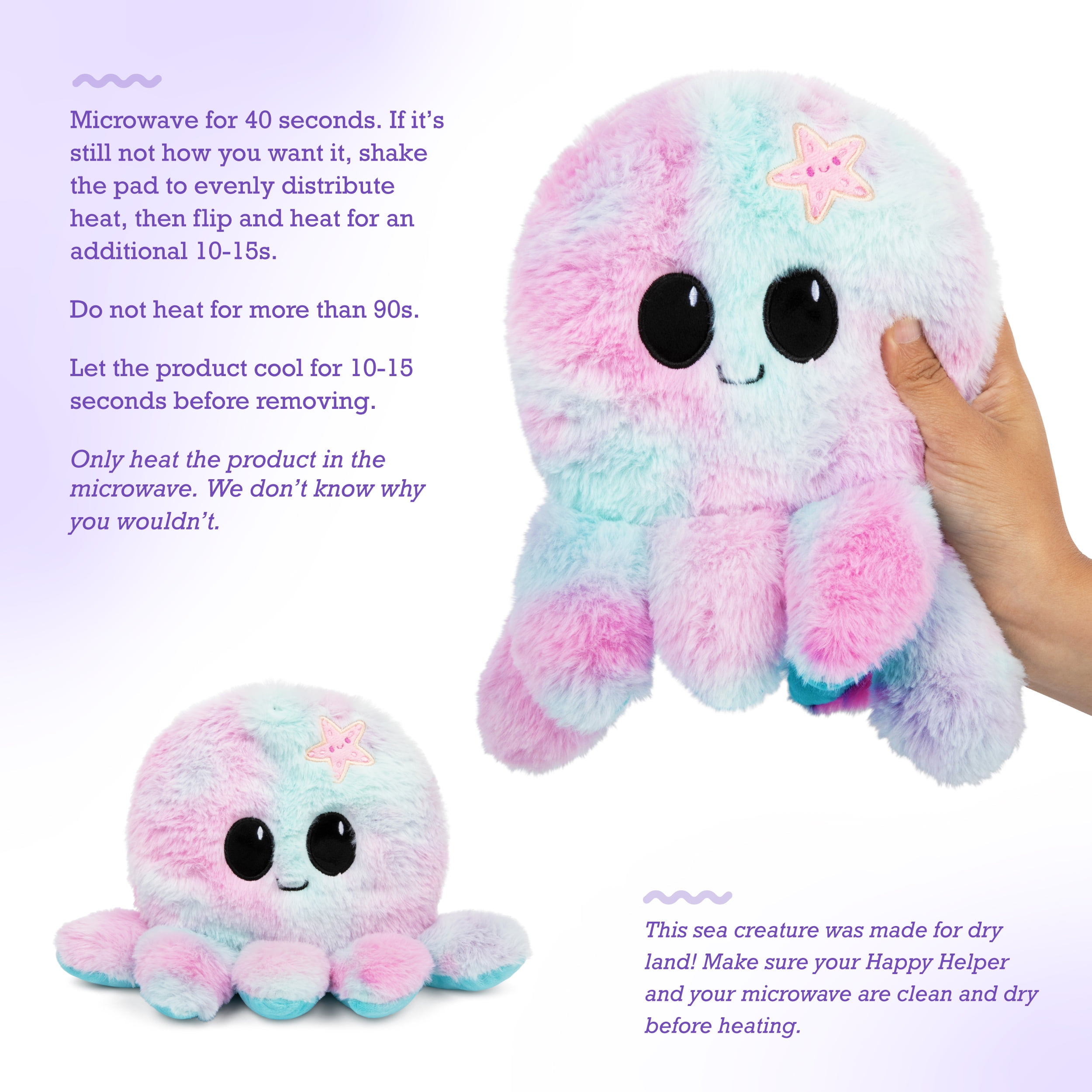 Happy Helpers Menstruation Crustacean Octopus, Microwavable Heating Pad for Cramps, Gifts for Teens
