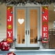 thumbnail image 1 of Cortina de puerta de pareado navideño - Cubierta de puerta de poliéster en pack de 2 con agujeros colgantes, decoración navideña roja y verde de 30x180 cm para festividades y fiestas de primavera, 1 of 6