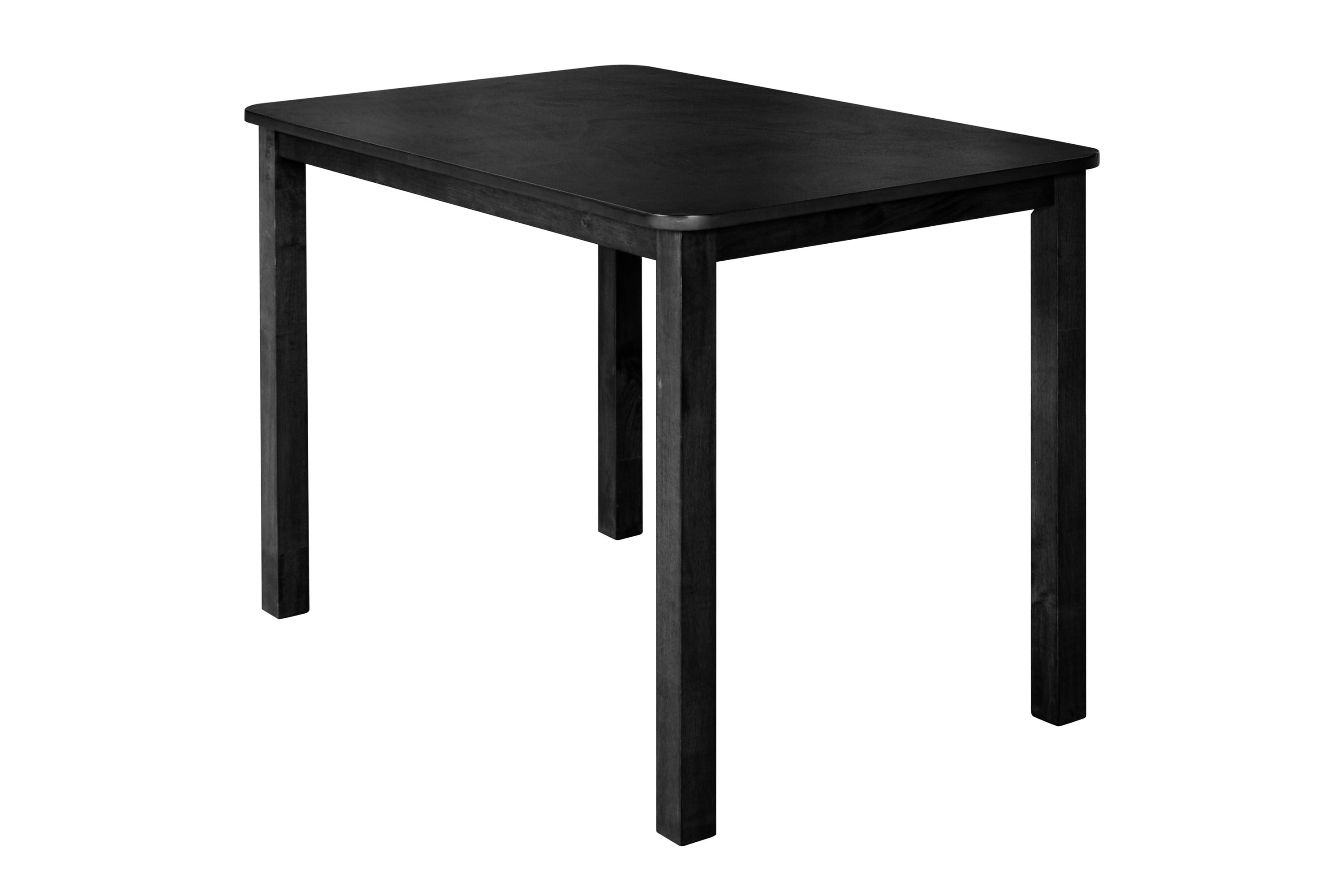 Home Design 5-Piece Sanford Dining Set, Black/Gray, Rectangular table, Middle-divided top, Slat-back cushioned chairs, Comfortable seating, Sturdy square legs, Modern style, Durable construction
