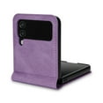thumbnail image 4 of Case for Samsung Galaxy Z Flip 3 Zipper Wallet Case, Large Capacity Card Slots Cash Hoider Zipper Pocket Premium PU Leather Flip Cover with Wrist Strap Magnetic Clasp Kickstand Shockproof Case,Purple, 4 of 6