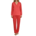 thumbnail image 3 of Yeaiivve 2 Piece Scrubs for Women Long Sleeve Moisture-Wicking Workwear Set Stretch V Neck Scubs Tops and Scrub Pants Jogger with Pockets Orange,XL, 3 of 6