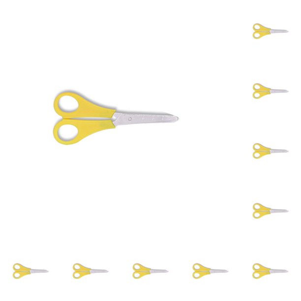 Inteprter Tijeras antiguas con escala DIY Medición precisa Mango liso Multifuncional Colores brillantes Tijeras 2 en 1 para manualidades Oficina Amarillo Amarillo 10piezas