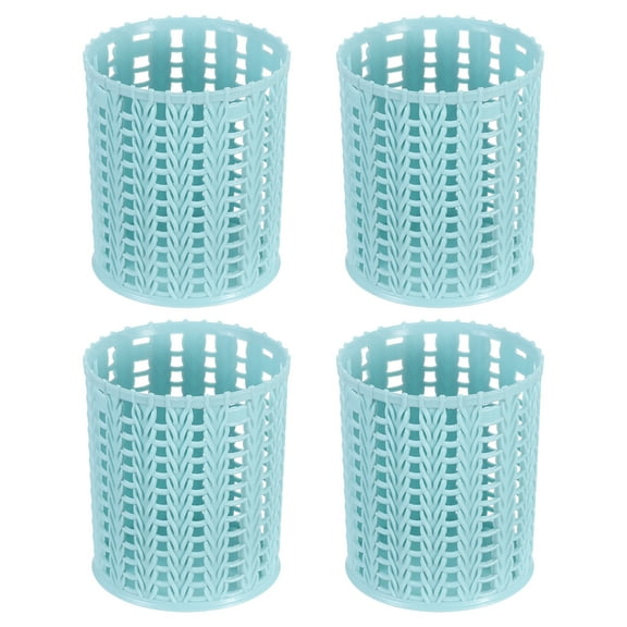 Uxcell Pencil Holder, 4 Pack Plastic Pen Holder Cute Pencil Holders Cup Organizer Makeup Brush Holder, Blue