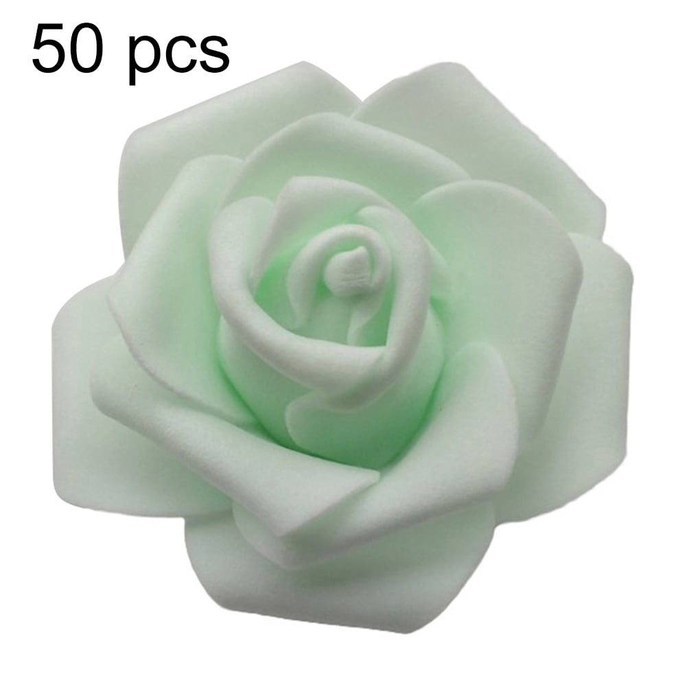 25/50 Heads Foam Rose Flower Bridal Wedding Bouquet Home Office Party Decor 