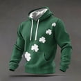 thumbnail image 1 of Ceisia Men's St. Patrick's Day Printed Loose-Fit Hooded Sweatshirts | Holiday Celebration Fashion Piece Green M Gifts, 1 of 4