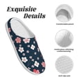 thumbnail image 5 of Daiia Cherry Blossoms Print Women’s Fuzzy Slippers Memory Foam Lightweight House Shoes Cozy Loafer Flannel House Shoes-44/45, 5 of 7