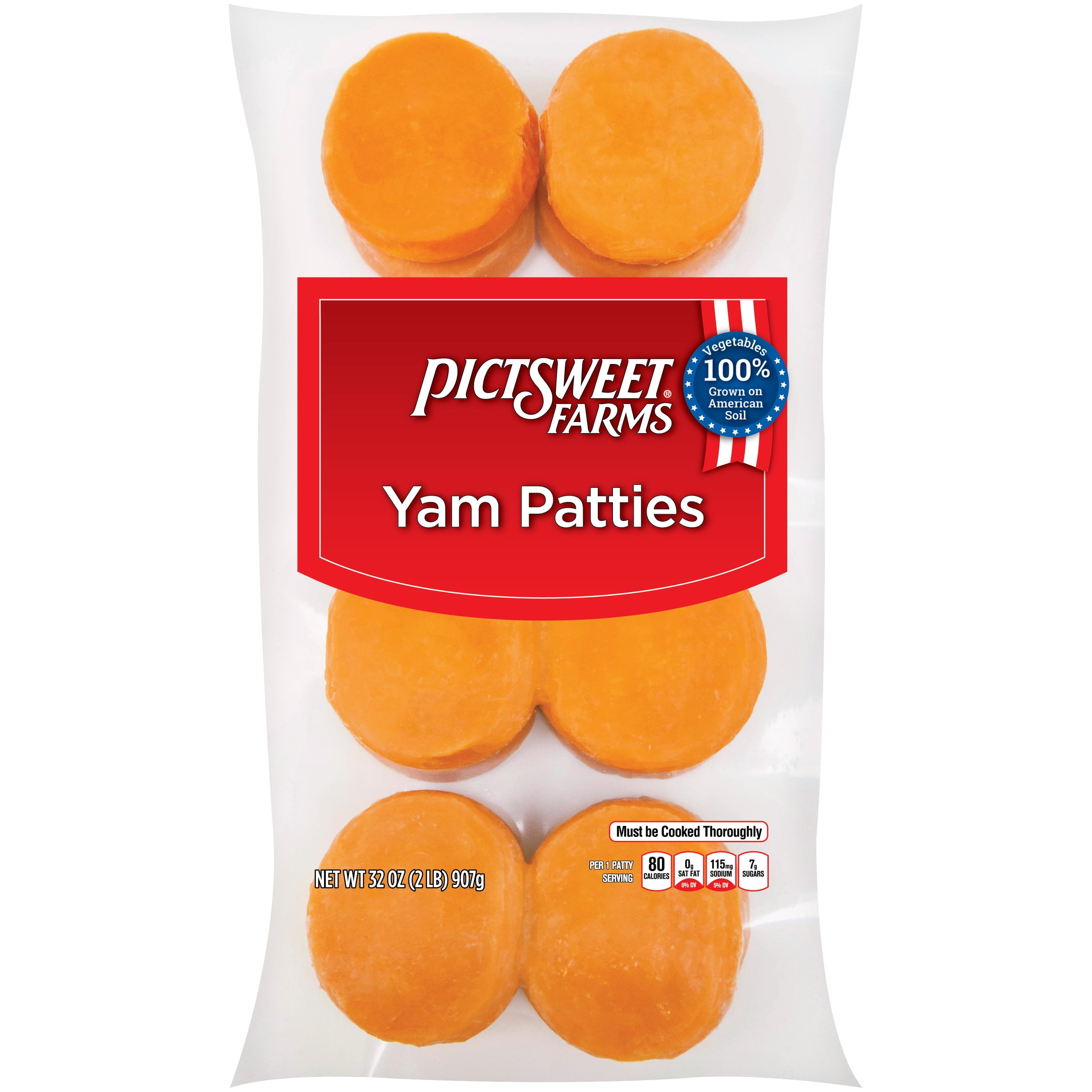 Pictsweet Farms Yam Patties, Frozen, 32 oz