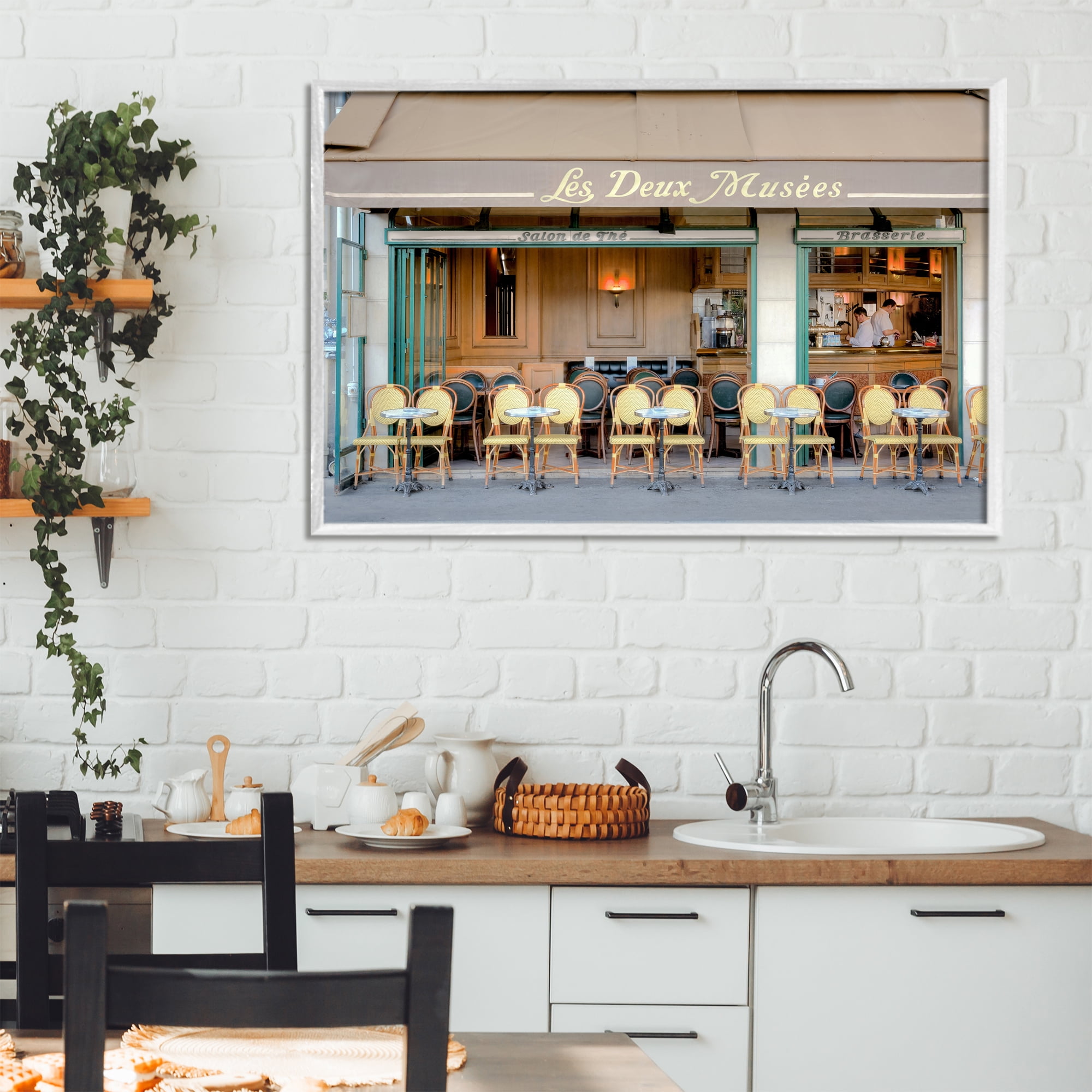 Stupell Industries Parisian Outdoor Seating Cafe White Framed Giclee Art, design by Alan Blaustein