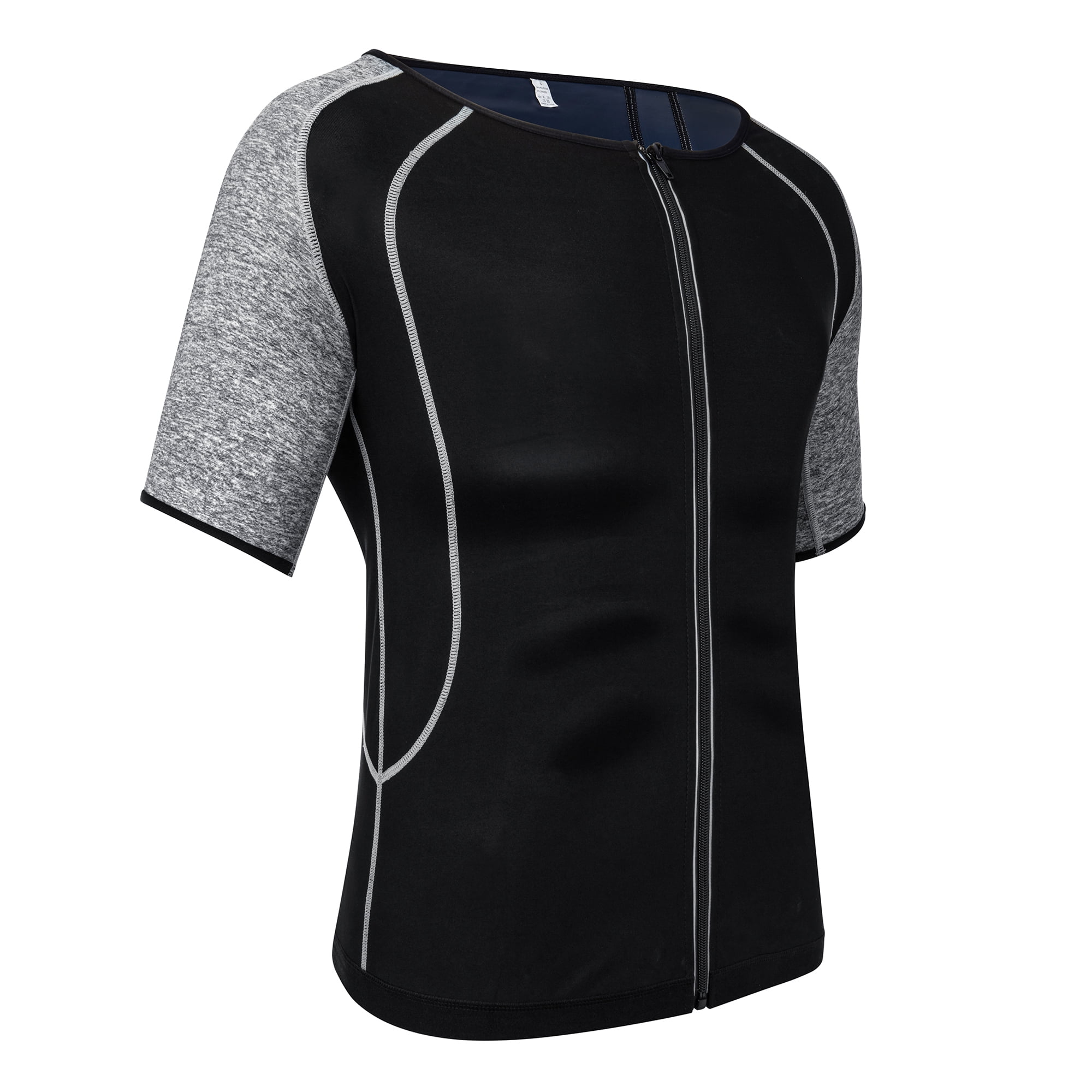 Mens Compression Shirt Slimming Body Shaper Short sleeve Waist Trainer