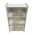thumbnail image 2 of Étagère de Rangement Multifonctionnelle à 4 Niveaux, Armoire de Rangement de 60cm de Largeur avec Portes Rabattables (Blanc), 2 of 3