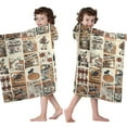 thumbnail image 4 of Vintage Halloween Poster Pattern Hooded Bath Towel，50"x30" for Ages 3 To 12 Kids, Quick Dry Lightweight Soft Microfiber Hood Beach Towel Cover Up for Kids, 4 of 7