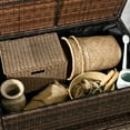 thumbnail image 6 of Outsunny Outdoor Deck Box & Shoe Storage, PE Rattan Wicker Towel Rack with Liner for Indoor, Outdoor, Pool, Toys, Garden Tools, Brown, 6 of 9