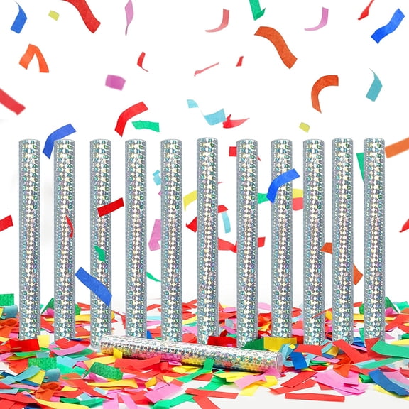 12 Pack Colorful Confetti Wands Handheld Confetti Flick Flutter Sticks for Wedding Birthday Graduation Baby Shower Anniversary Christmas New Year's Party Celebrations Supplies