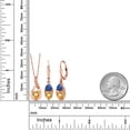 thumbnail image 2 of Gem Stone King 18K Rose Gold Plated Silver Yellow Citrine and Blue Created Sapphire Pendant Earrings Set for Women (3.38 Cttw, Gemstone November Birthstone, with 18 inch Chain), 2 of 4