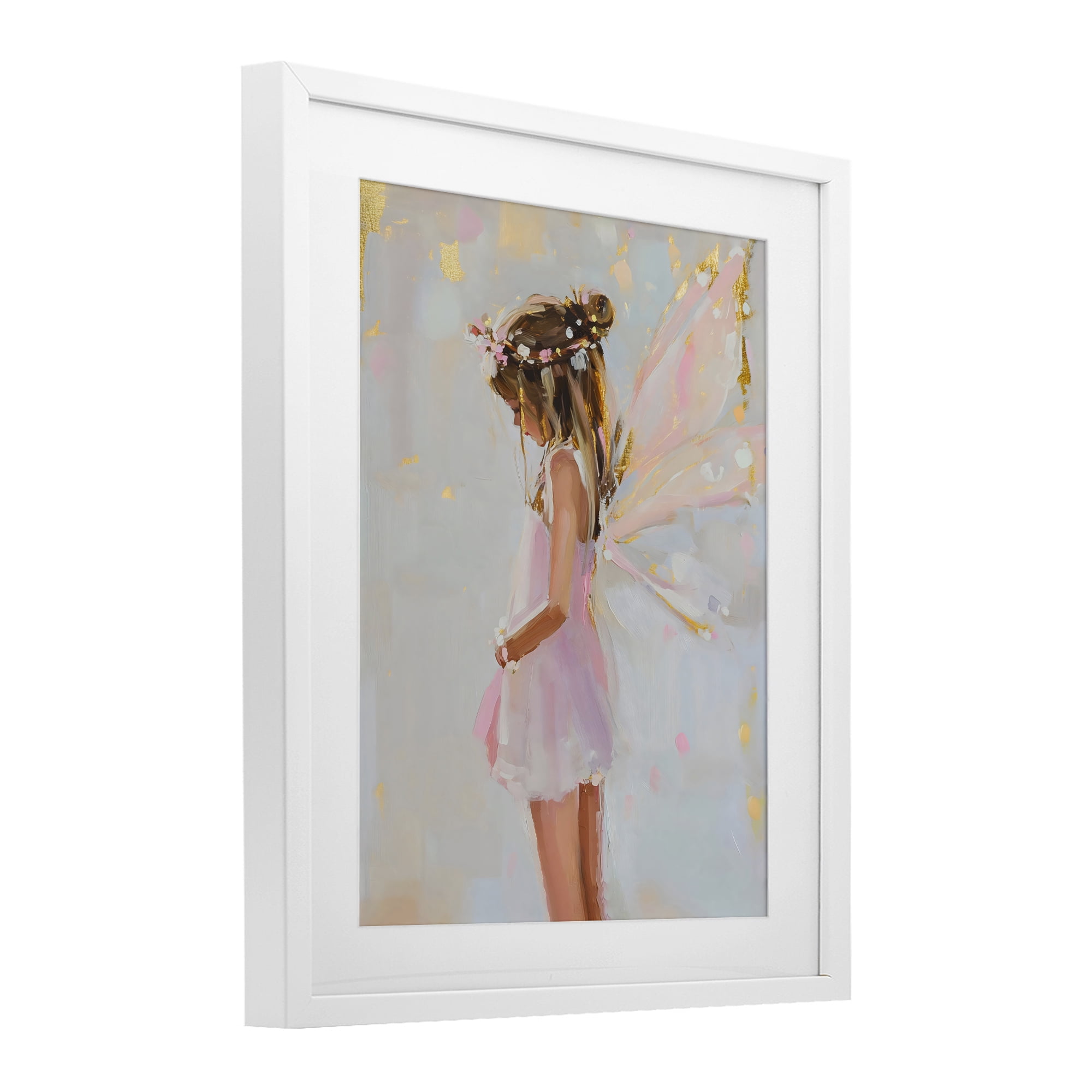 Stupell Industries Youthful Fairy Girl White Framed Print Under Glass, design by The Prints Vibe