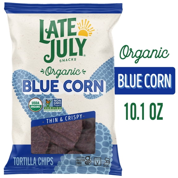 Late July Blue Corn Organic Tortilla Chips, 10.1 oz Bag
