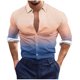 thumbnail image 2 of Blusa y camisa de manga larga con cuello vuelto para hombre, estilo casual, a la moda, con botones estampados, blusa de manga larga con cuello vuelto, camisetas de poliéster para hombre, 2 of 5