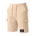 thumbnail image 2 of Men Summer Cargo Shorts with Multiple Pockets Classic Fit Drawstring Waist Casual Style 1979 Print Lightweight Workwear, 2 of 5